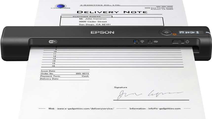 Escáner de Escritorio Portátil Epson ES-60W 600dpi WiFi USB 2.0 Micro Tipo-B